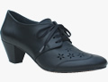side view of ladies EVE dance shoe in soft black leather